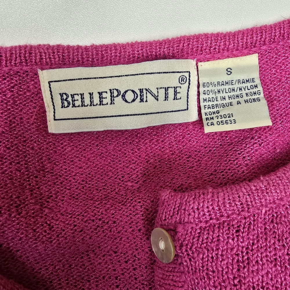 Vintage BellePointe Cardigan Sweater With Butterfly Ribbon Appliques - Small - Picture 7 of 7
